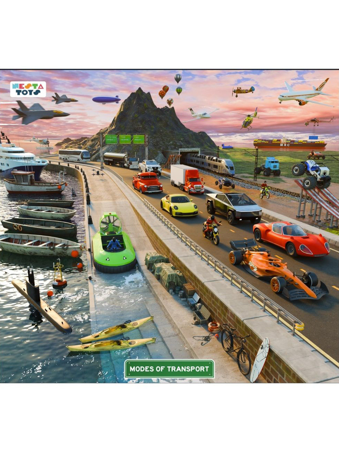 Nesta Toys Kids 64 Pcs Modes of Transport Puzzle
