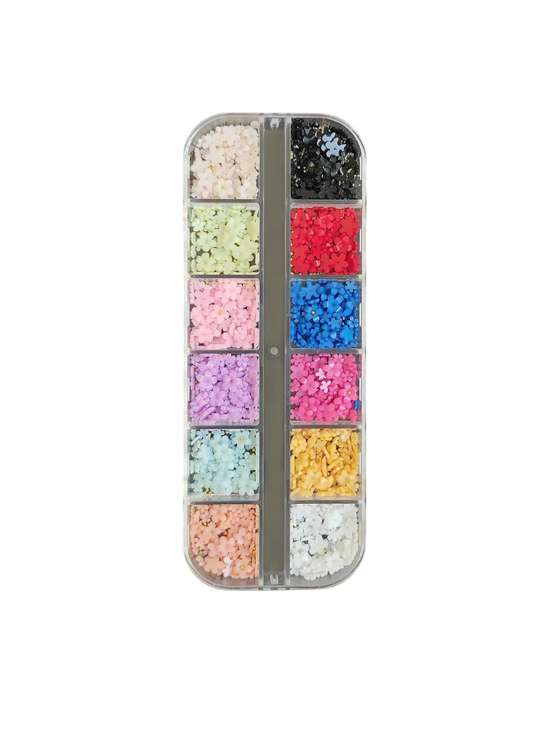 Ekinsu Set Of 12 Grid 3D Flower Nail Art Accessories