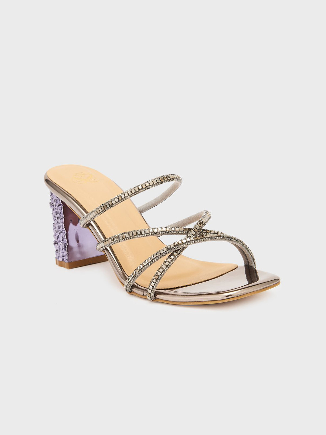 Sole To Soul Women Western - Embellished Open Back Block Sandals