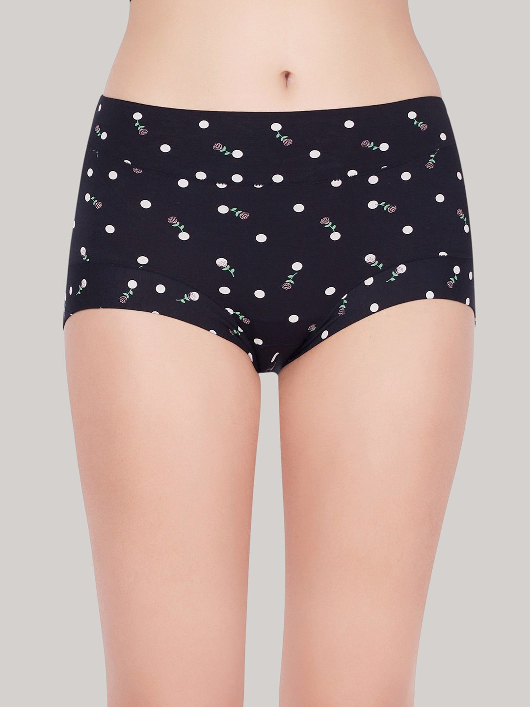PLUMBURY Women Floral Printed Mid-Rise Plus Size Full Coverage Hipster Briefs