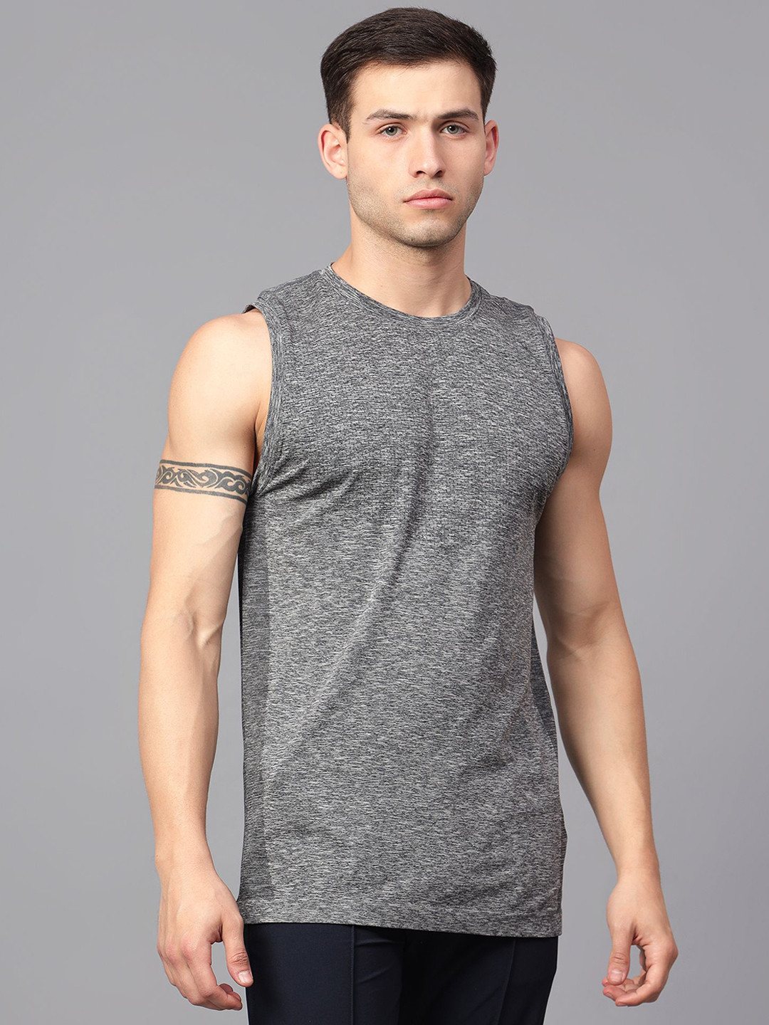 Trenz Self-Designed Seamless Gym Vest TZSL01B-Black