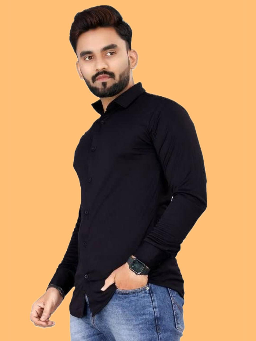 ISUEL FAB Men Straight Spread Collar Slim Fit Casual Shirt