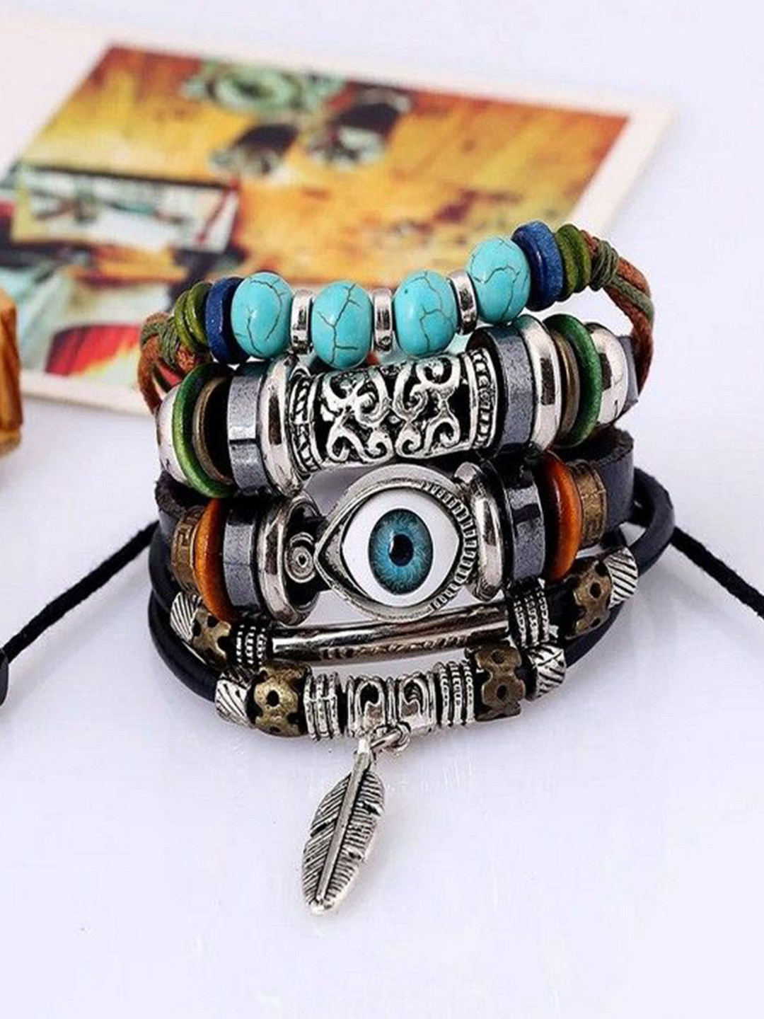 AGARWALPRODUCT Unisex Leather Multistrands Bracelet