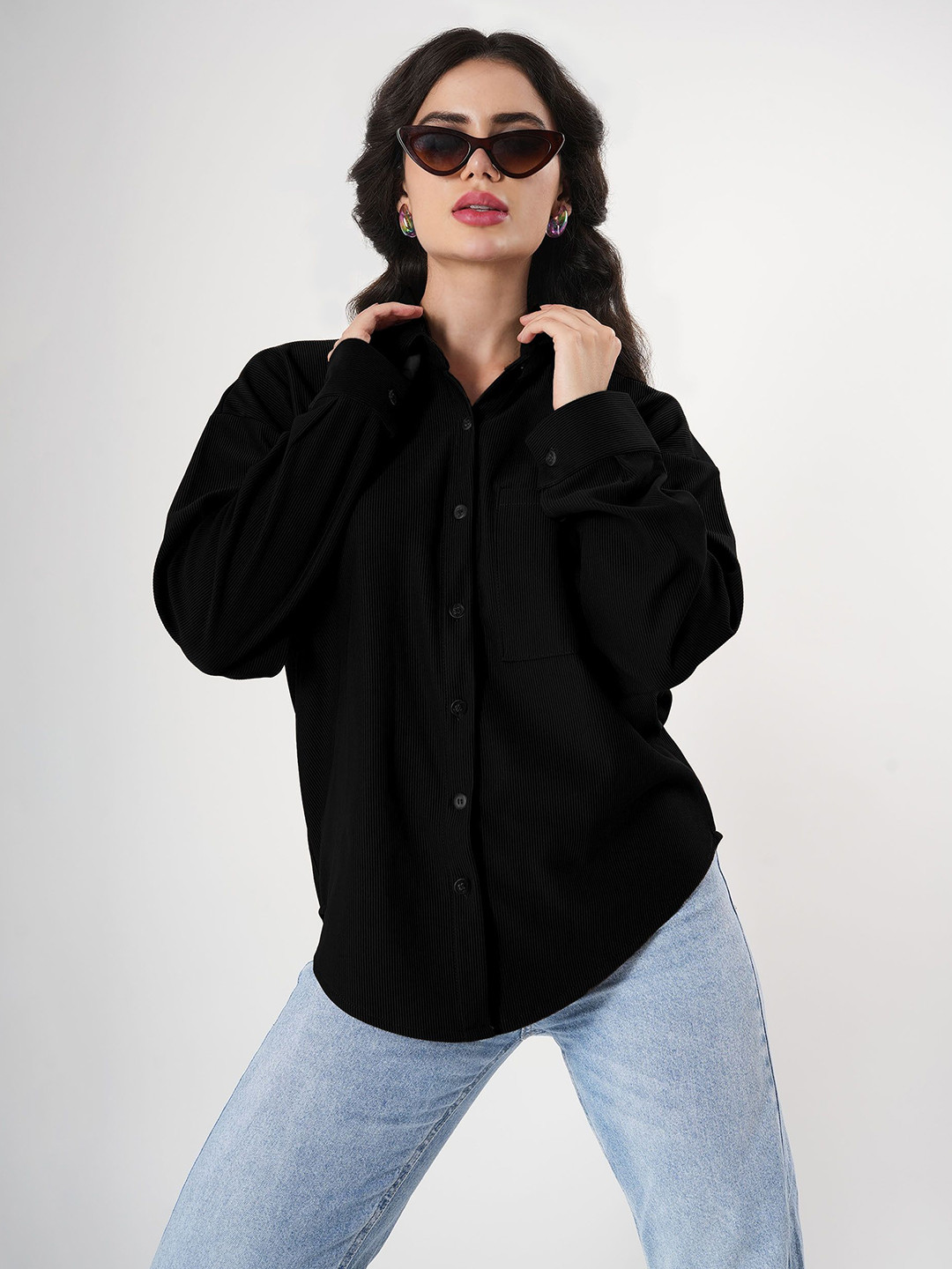 clobug Women Relaxed Opaque Casual Shirt