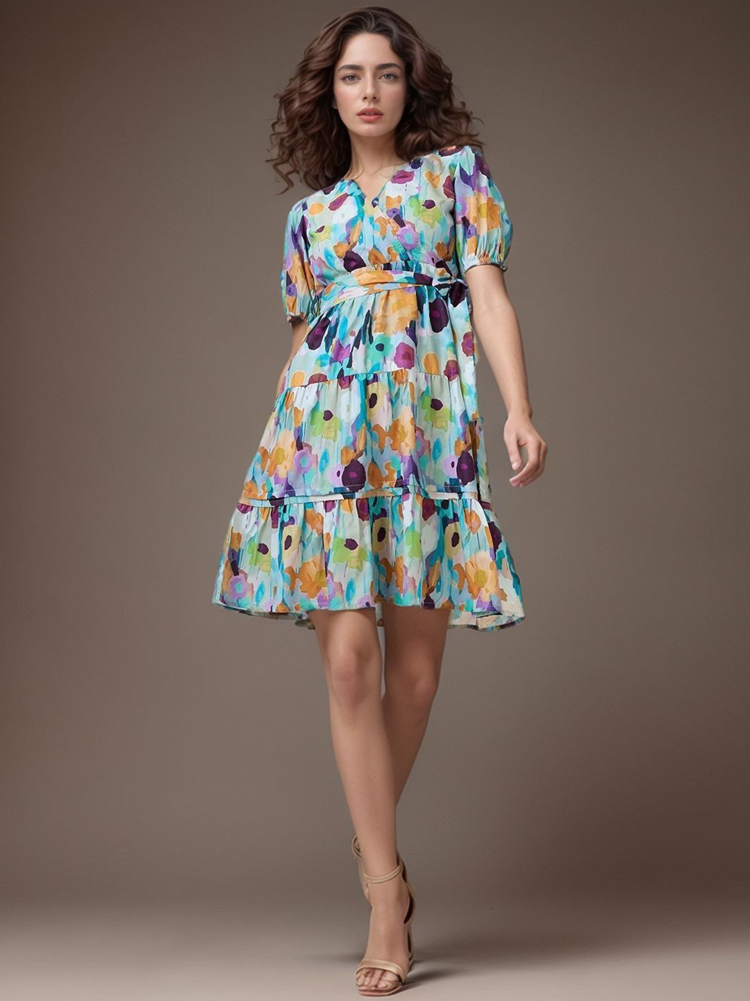 DressBerry summer floral Women Floral Print Crepe Fit & Flare Dress