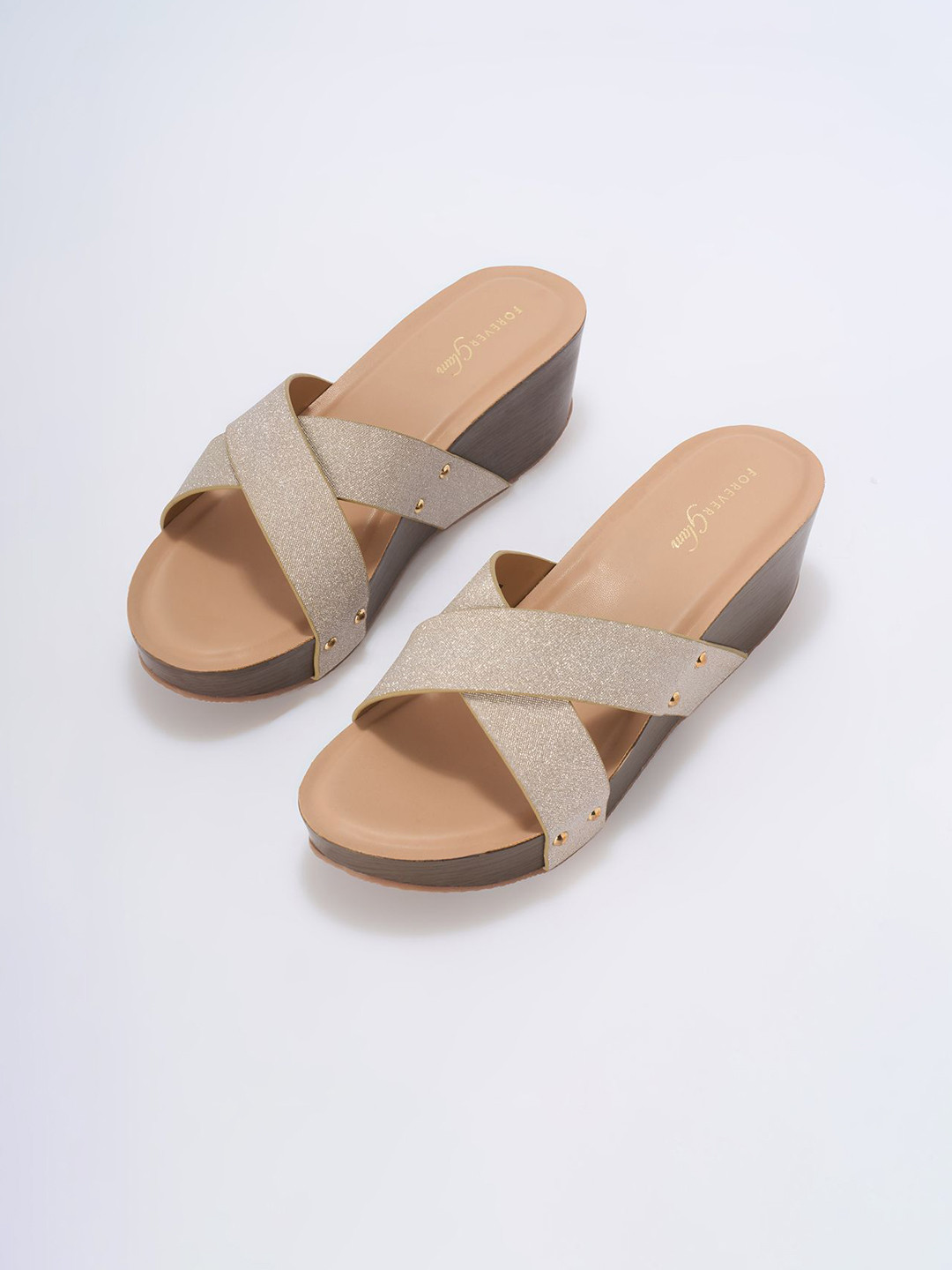Forever Glam by Pantaloons Women Textured PU Wedge Sandals