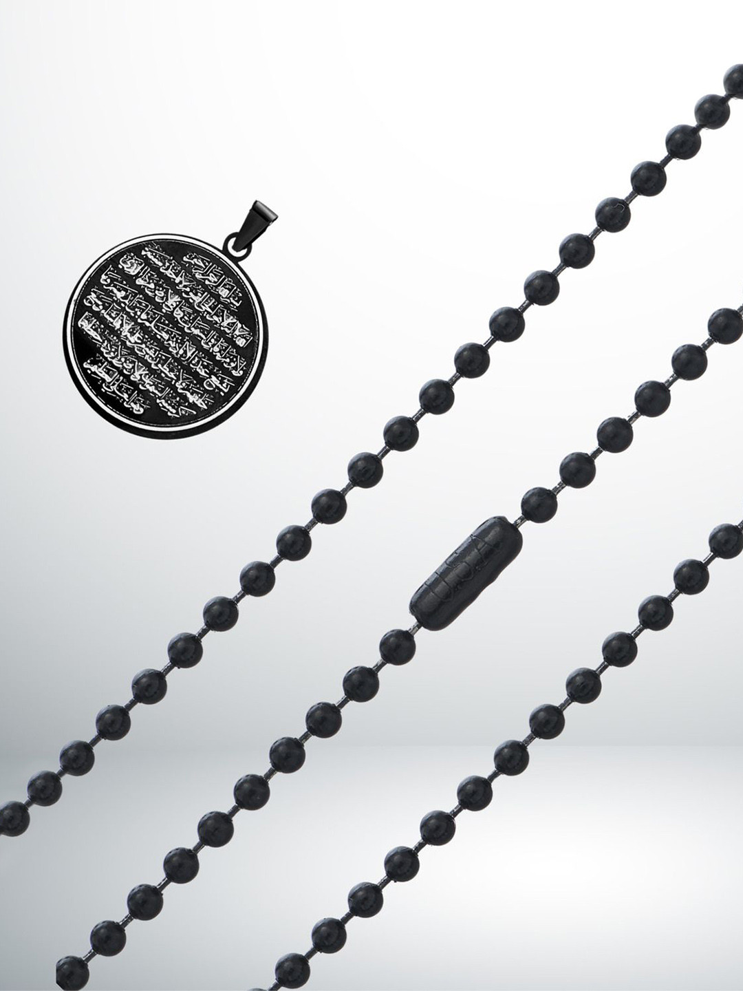 M Men Style Stainless Steel Islamic Calligraphy Pendant With Chain