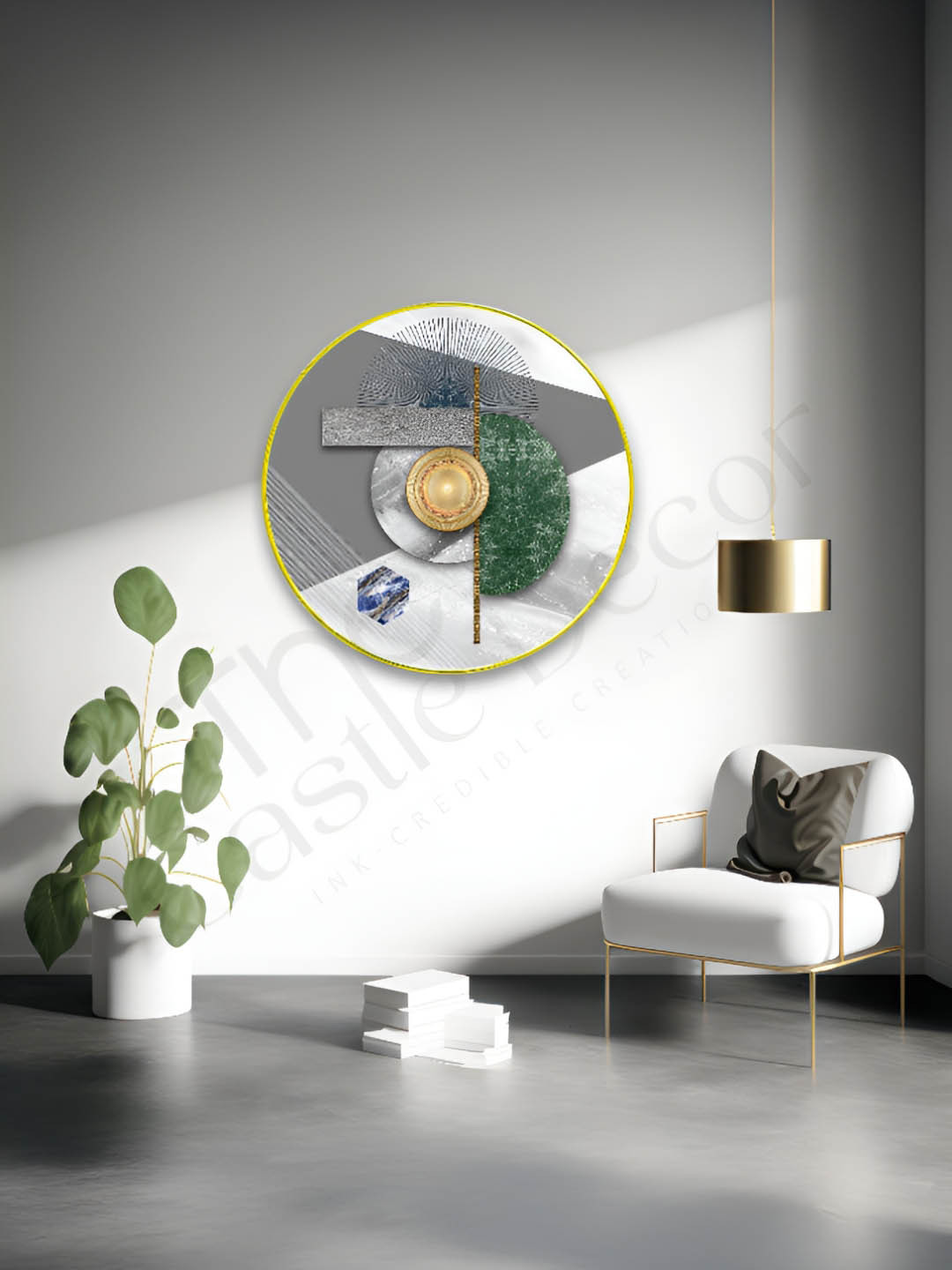 The Castle Decor Brown & White Abstract Wooden Wall Art