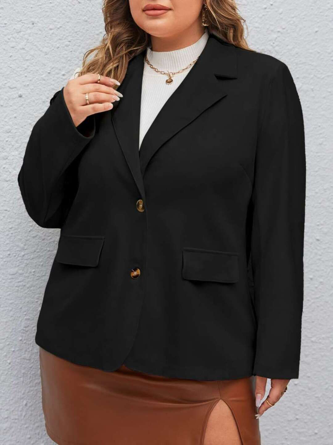 MAYKR Cotton Notched Lapel Collar Single Breasted Blazer