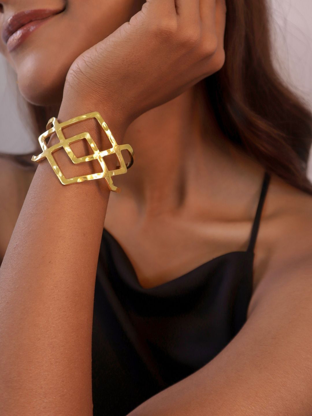 House of Pehr Montana Women Brass Gold-Plated Cuff Bracelet