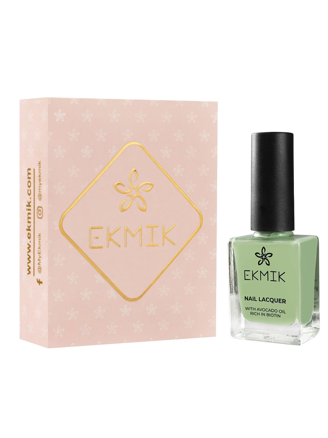 Ekmik Glossy Finish Long-Wearing Nail Lacquer With Avocado Oil - 9 ml -Pistachio Green 104