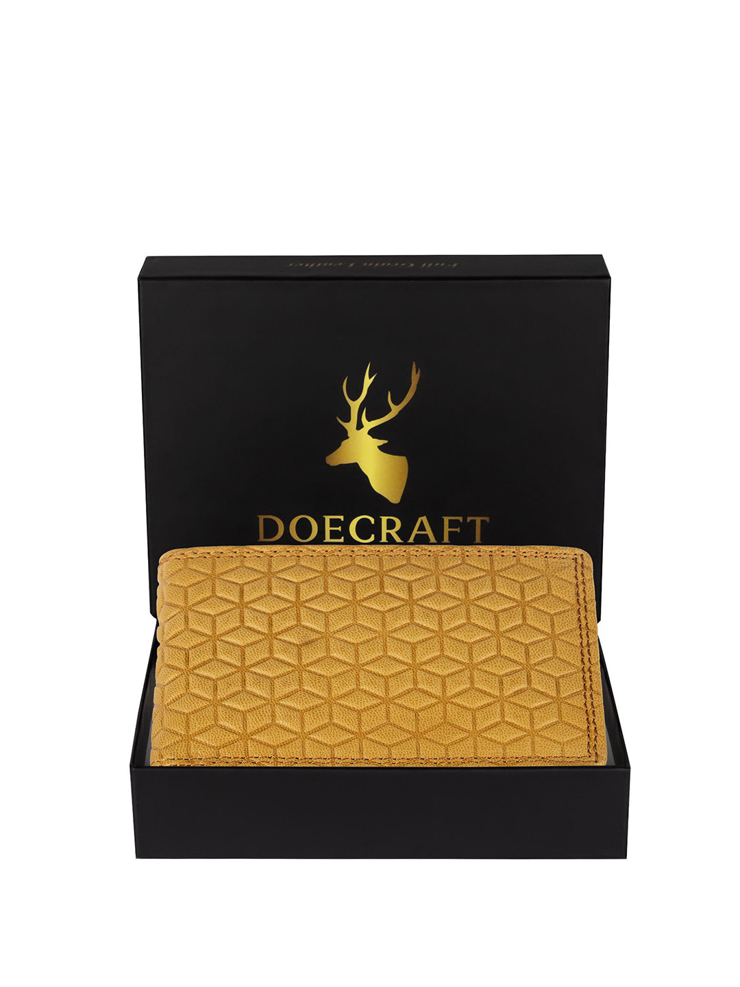 DOECRAFT Men Printed Leather Two Fold Wallet