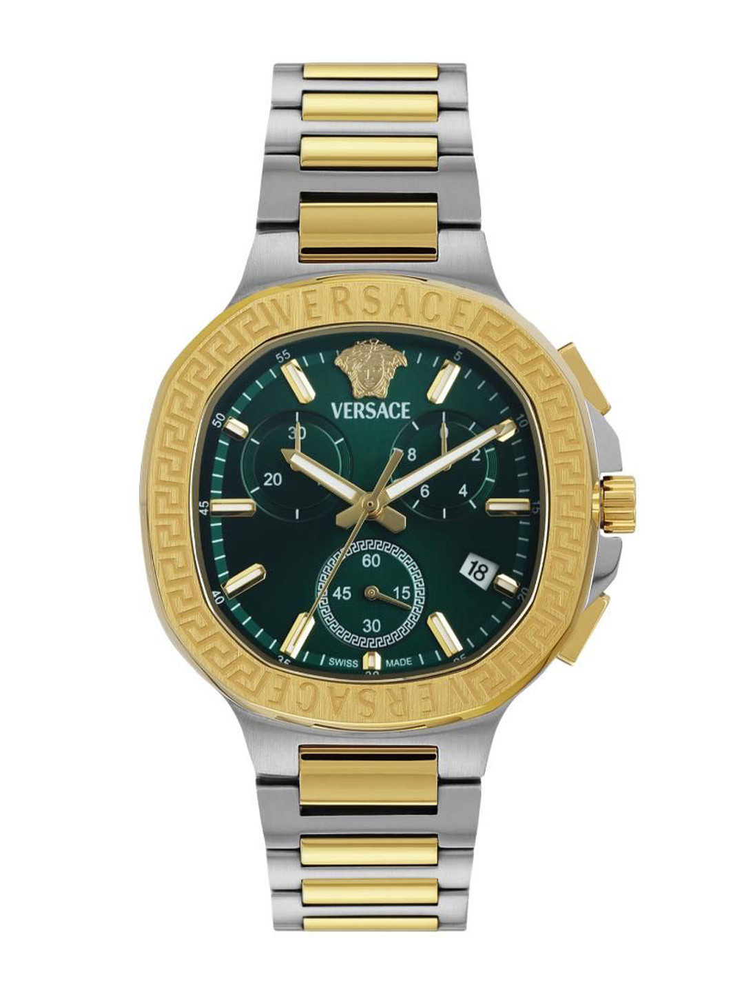 Versace Unisex Brass Dial & Stainless Steel Bracelet Style Straps Analogue Watch VEVCA0624