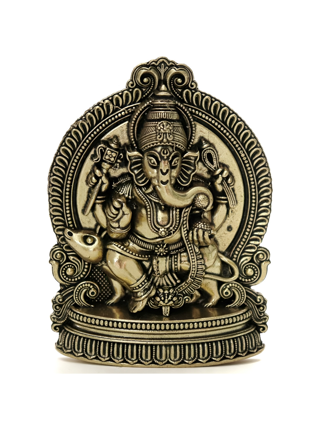 The Spiritual Living Ganpati Wall Hanging Brass Antique Spiritual Wall Decor-4In