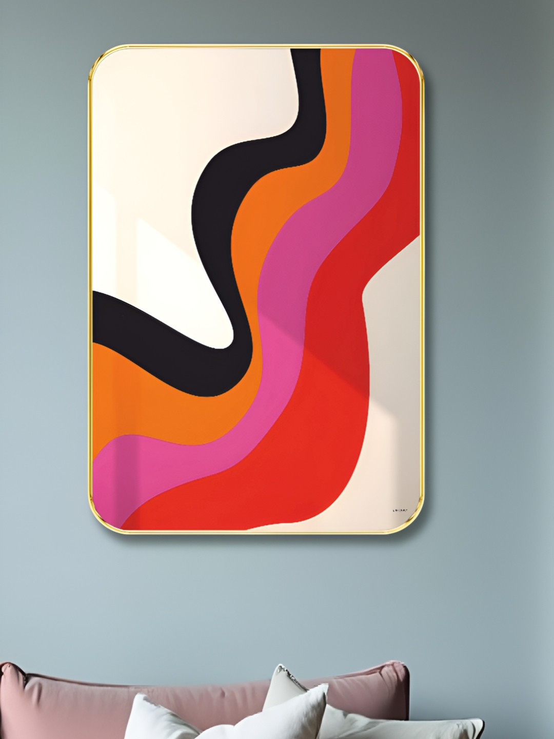 Livin'luxe Red & Orange Wooden Abstract Art Painting Wall Art