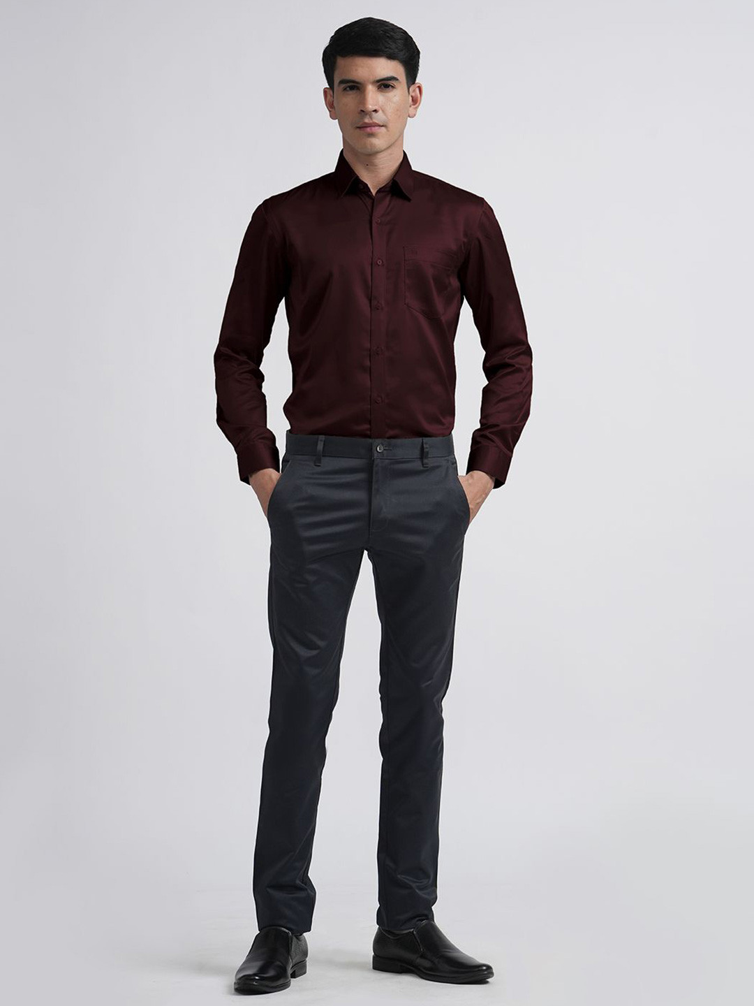 OTTO Men Trim Slim Fit Opaque Casual Shirt