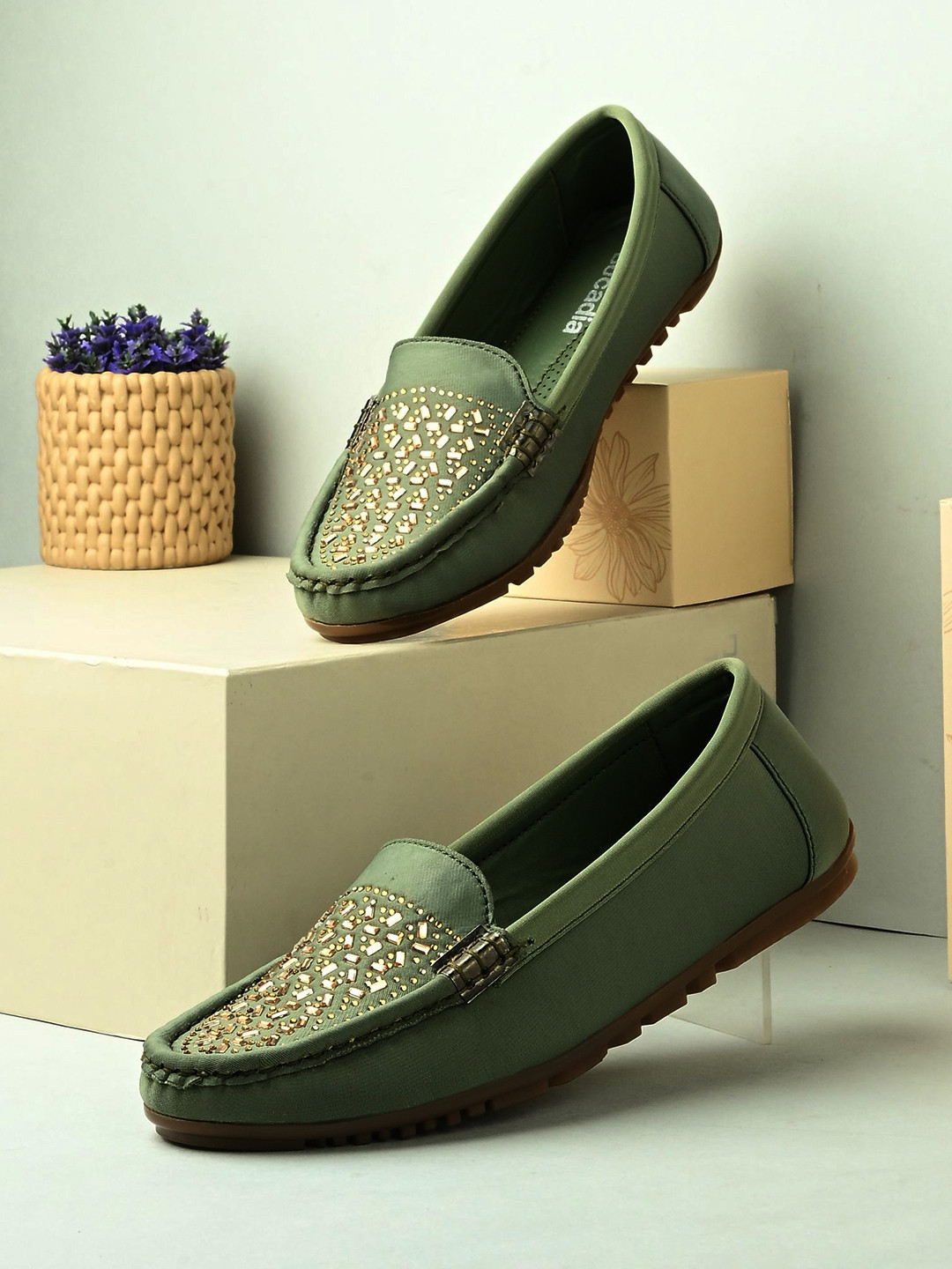 BUCADIA Girls Western - Embellished Round Toe Loafers