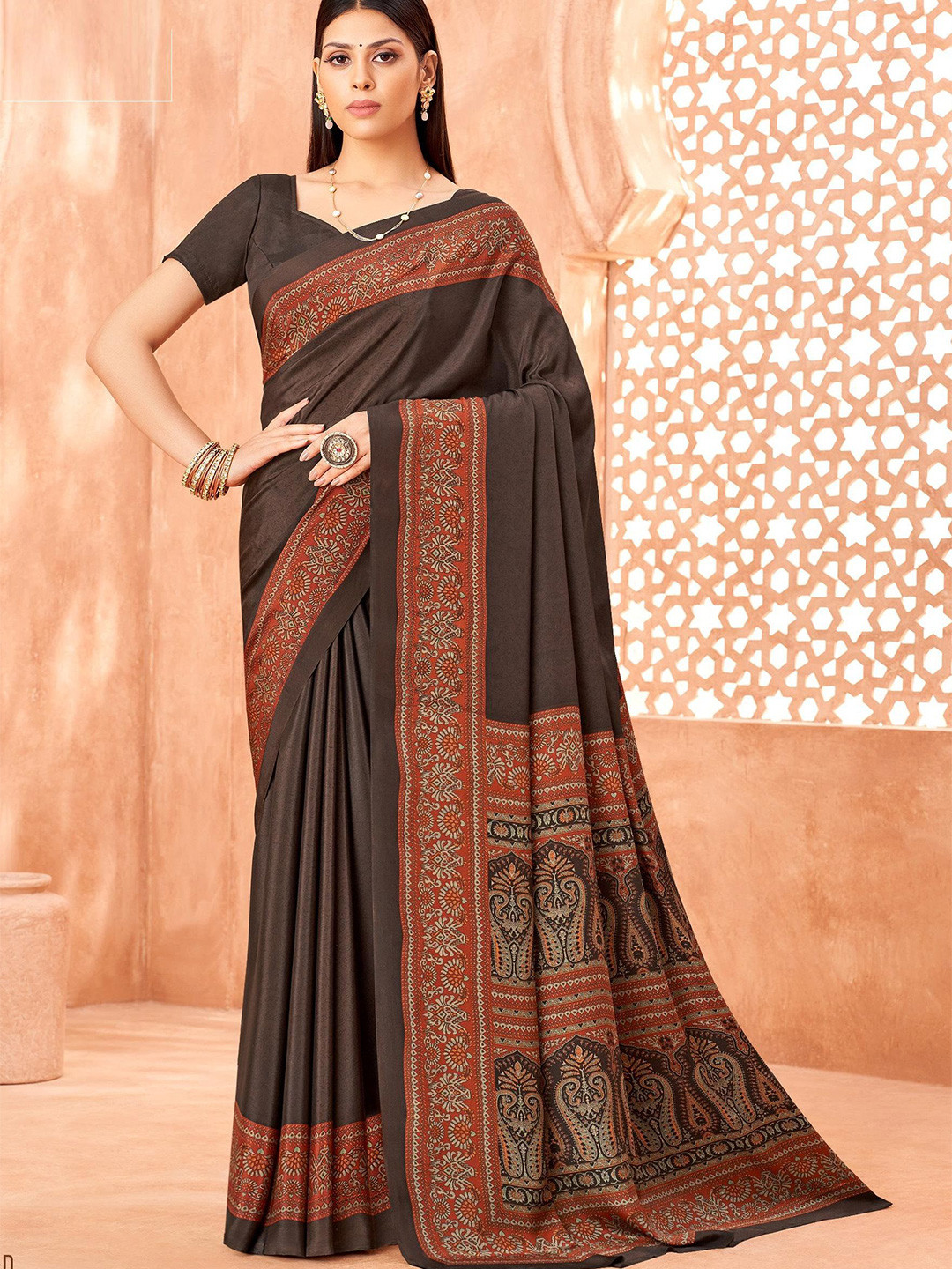 Reboot Fashions Woven Design Pure Crepe Saree