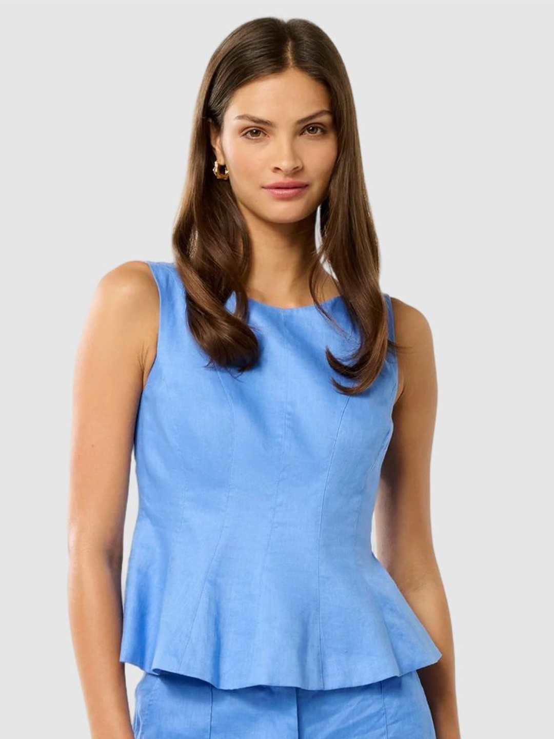 Forever New Penny Women Linen Peplum Top