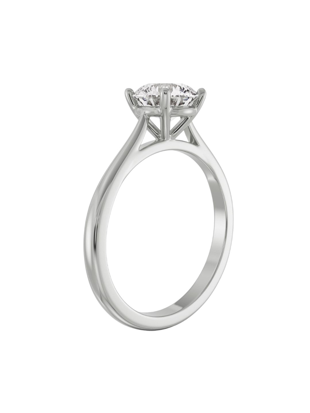 Emori Round Engagement Lab Diamond Ring in 18KT Gold