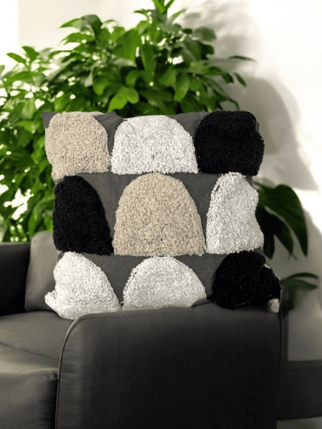 LUSHLYF Multicoloured Set of 3 Quirky Square Cushion Covers