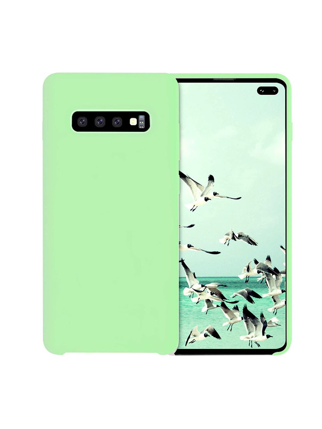 LIRAMARK Liquid Silicone Soft Back Cover Case for Samsung Galaxy S10 Plus