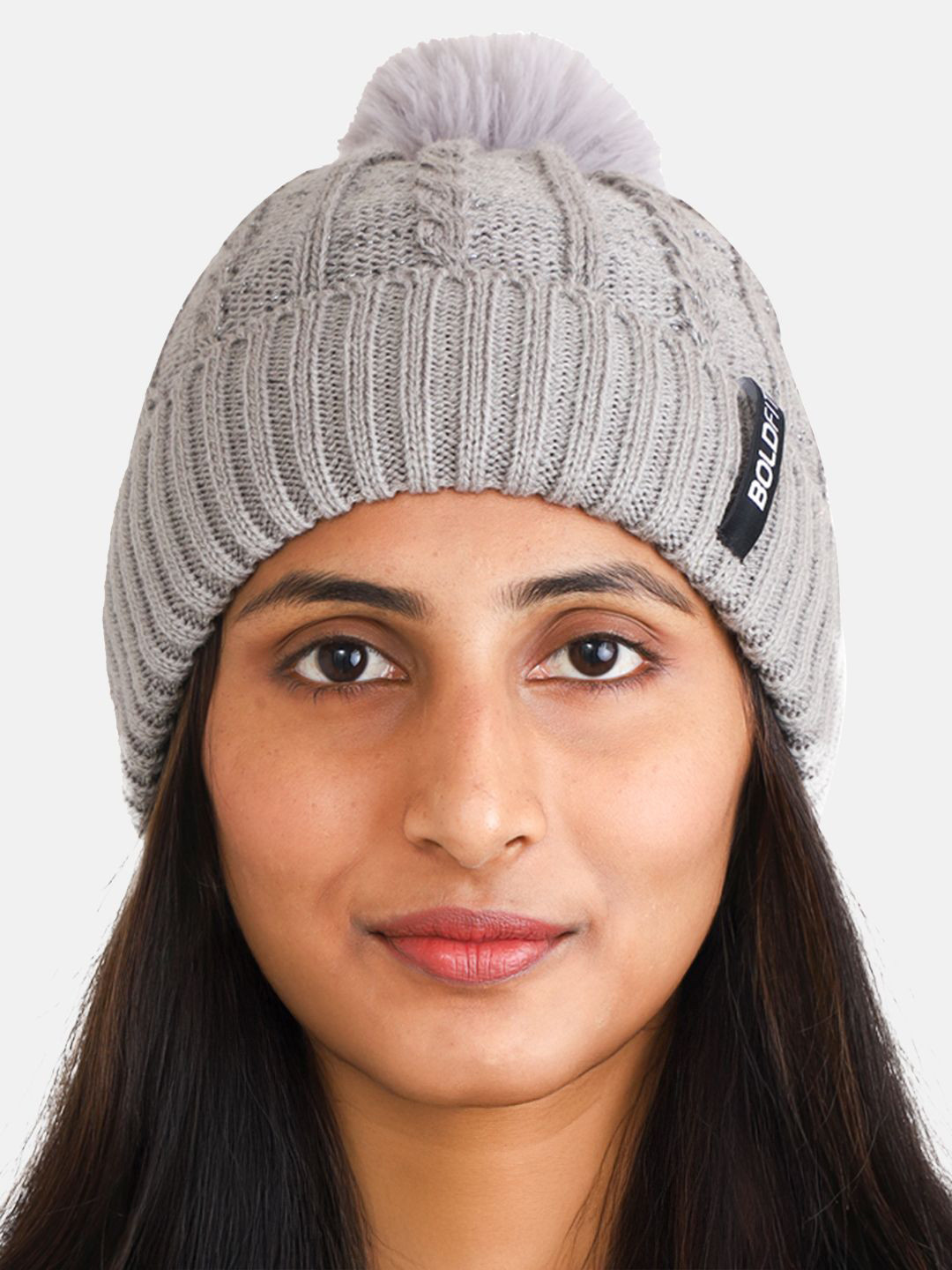BOLDFIT Women Woollen Winter Cap Grey