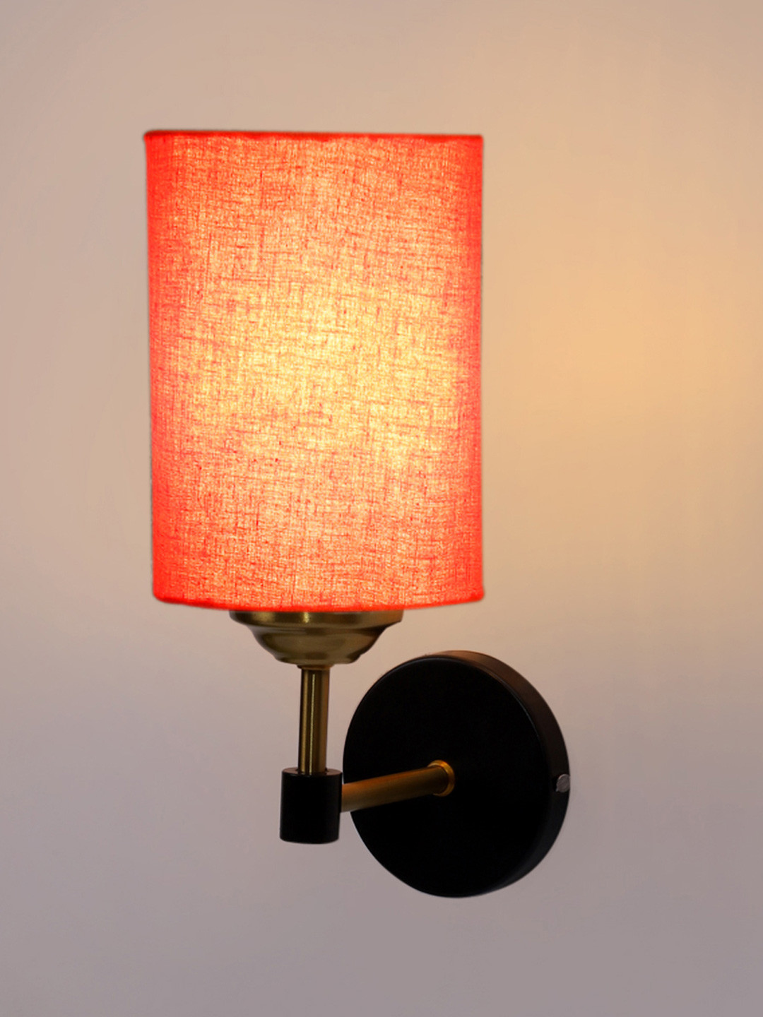 Devansh Orange Textured Metal Contemporary Cylinder Shaped Wall Lamp