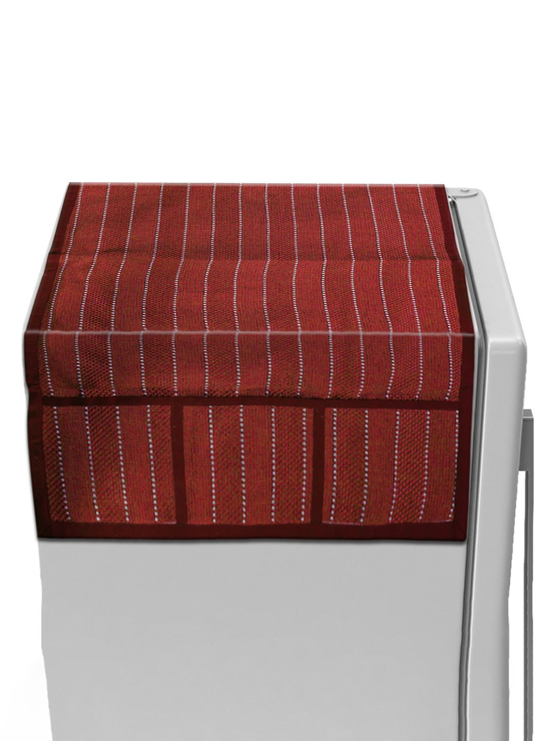 Kuber Industries Maroon Lining Printed Scratch Resistant With 6 Utility Side Pockets