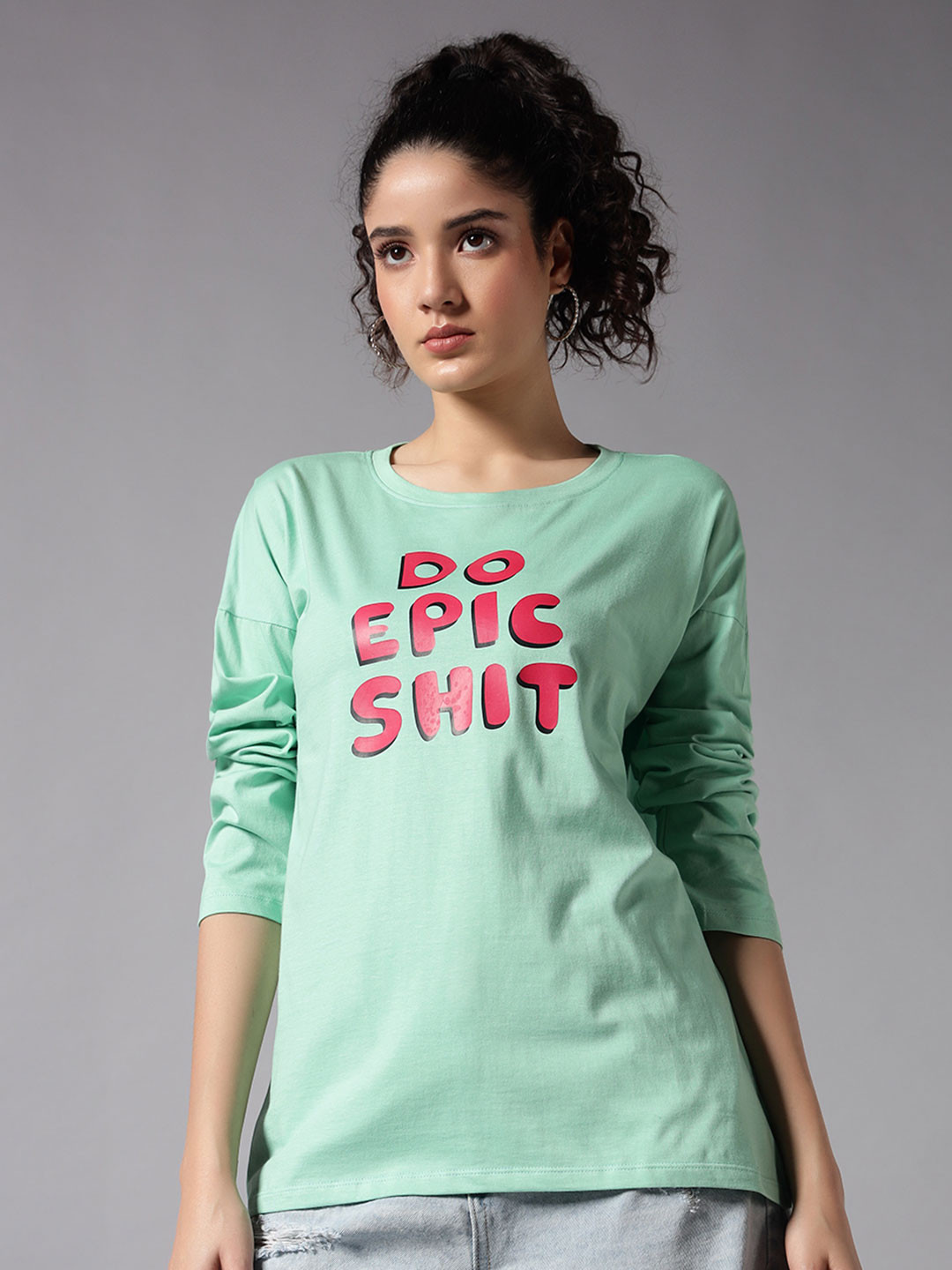 Chemistry Women Pure Cotton Applique T-shirt