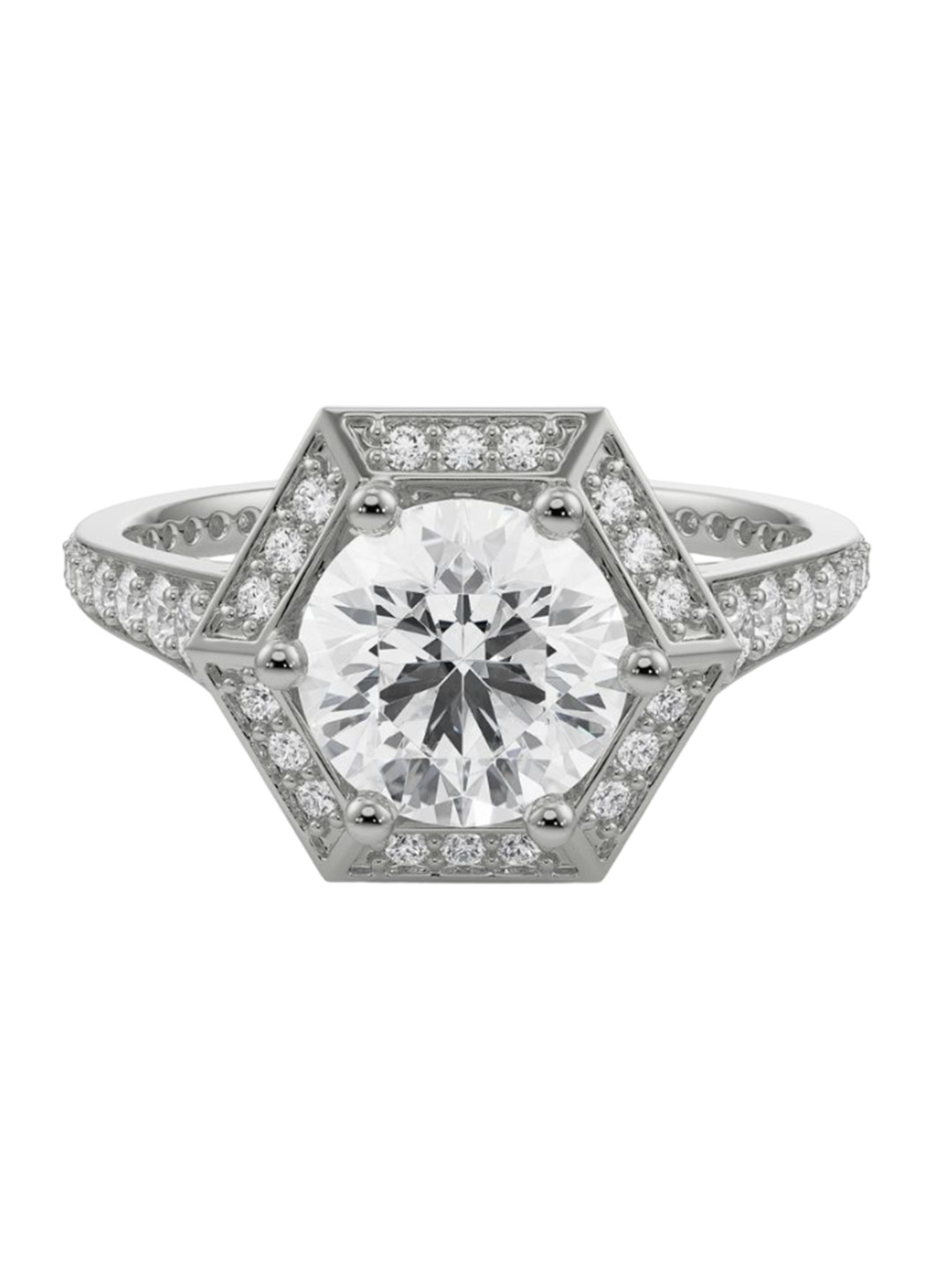 Emori Halo Zendaya Engagement Lab Diamond Ring in 18KT Gold