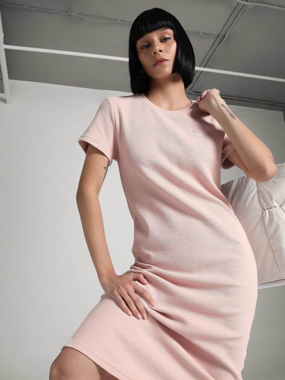 Puma Women HER Cotton T-Shirt Midi Dress