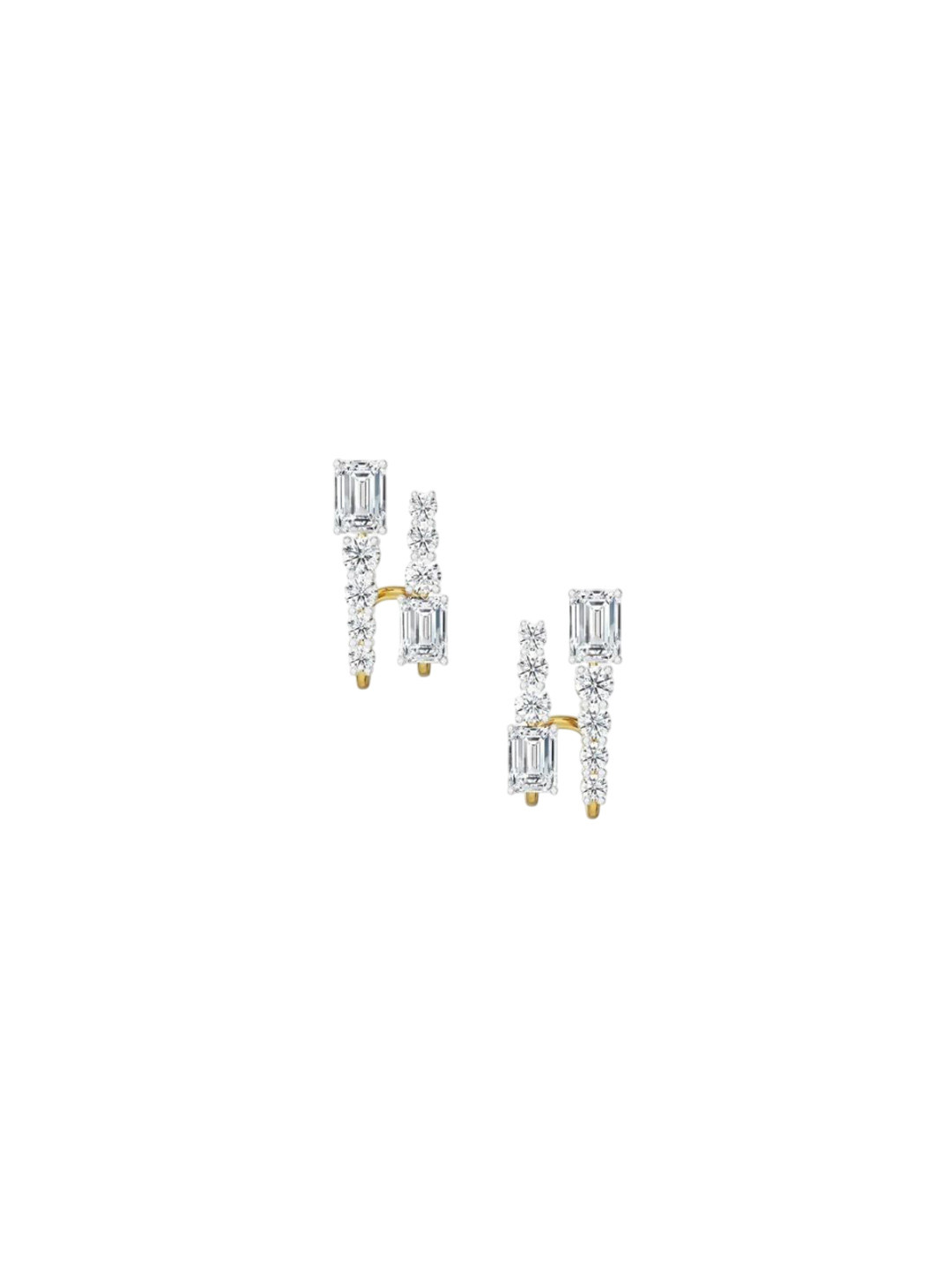 Emori Two Way Mixed Stone Lab Diamond Earring in 18KT Gold