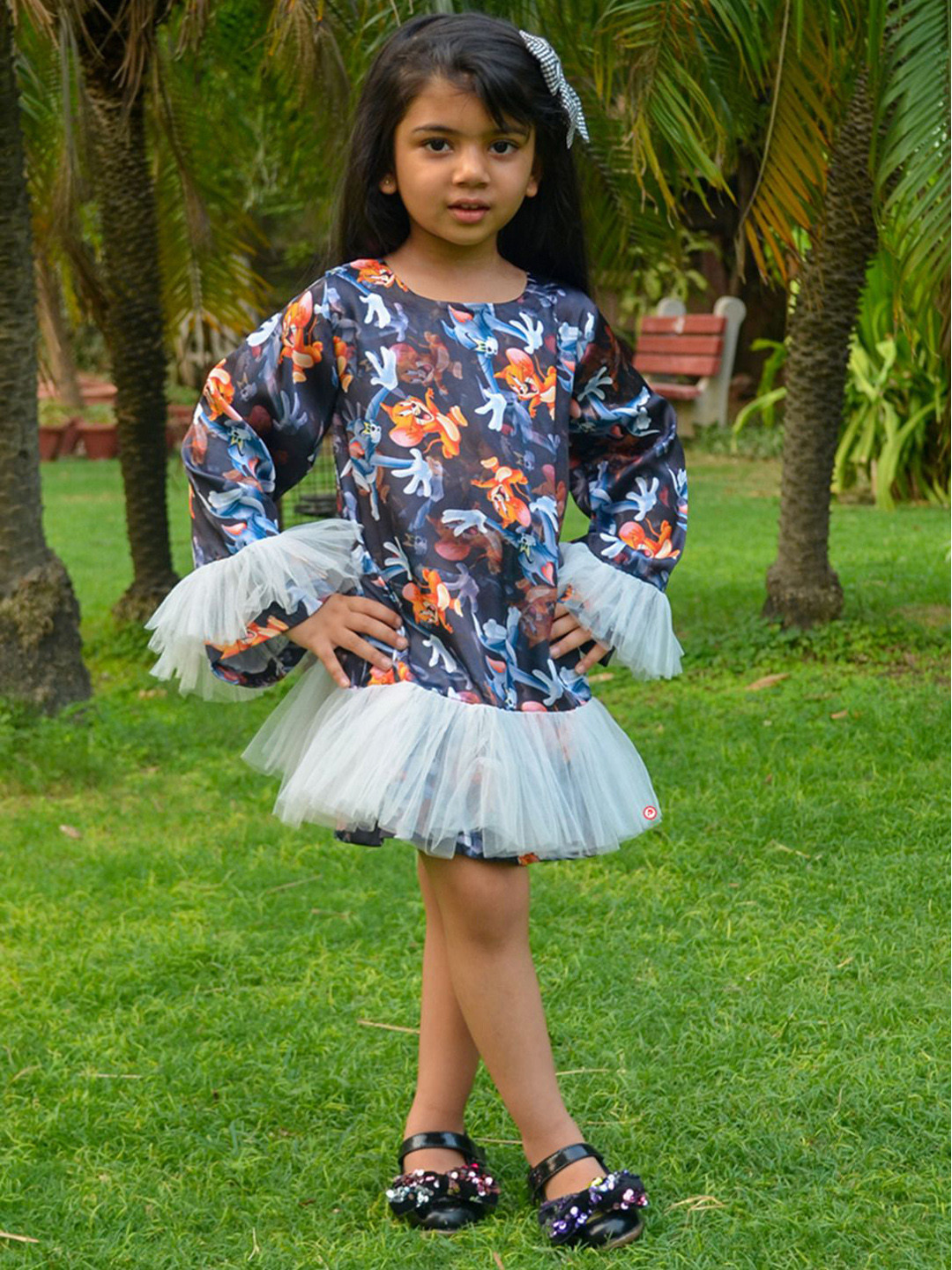 Picco Ricco Girls Cotton Drop-Waist Dress
