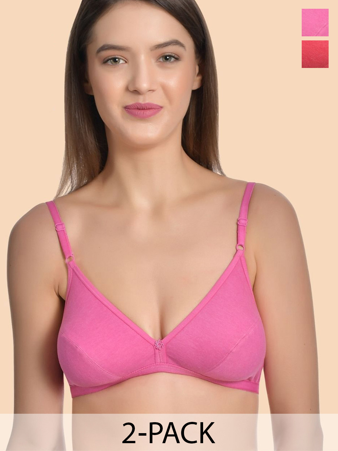 Aimly Pack Of 2 Medium Coverage Cotton Bra