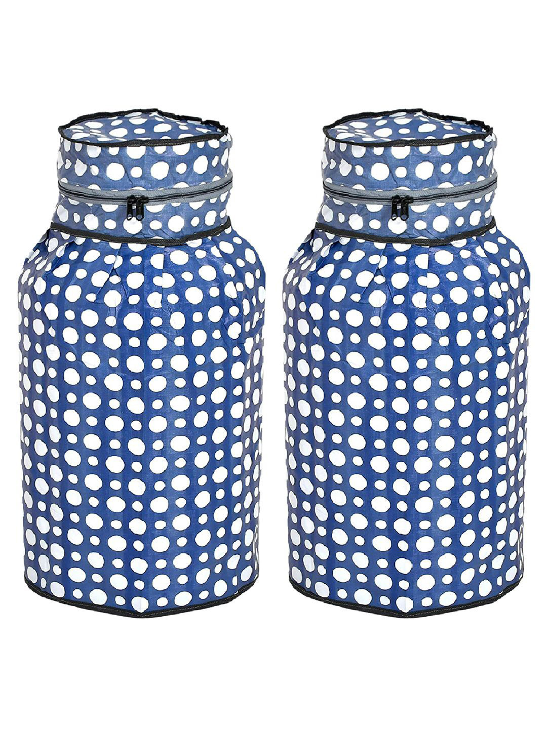 Kuber Industries 2-Pcs Blue & White Fruits Printed Waterproof & Dustproof Cylinder Covers