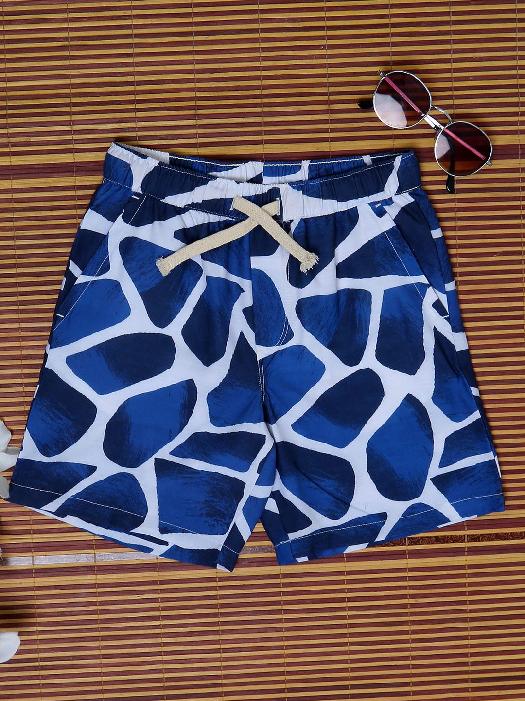 The Lion and The Fish Boys Navy Blue Relaxed Fit Zaraffah Short