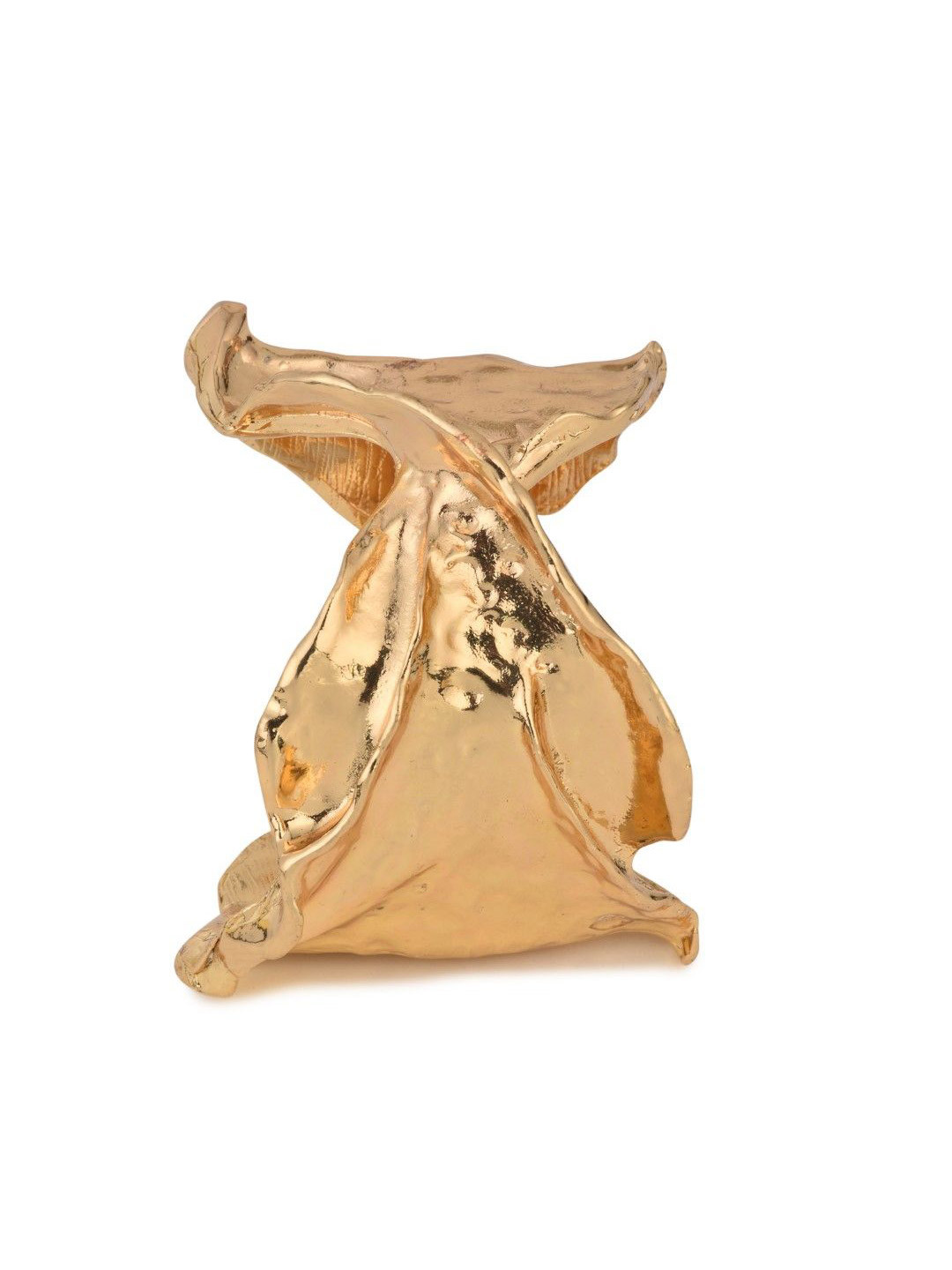 Reenisaa Gold-Plated Hammered Statement Cuff Bracelet