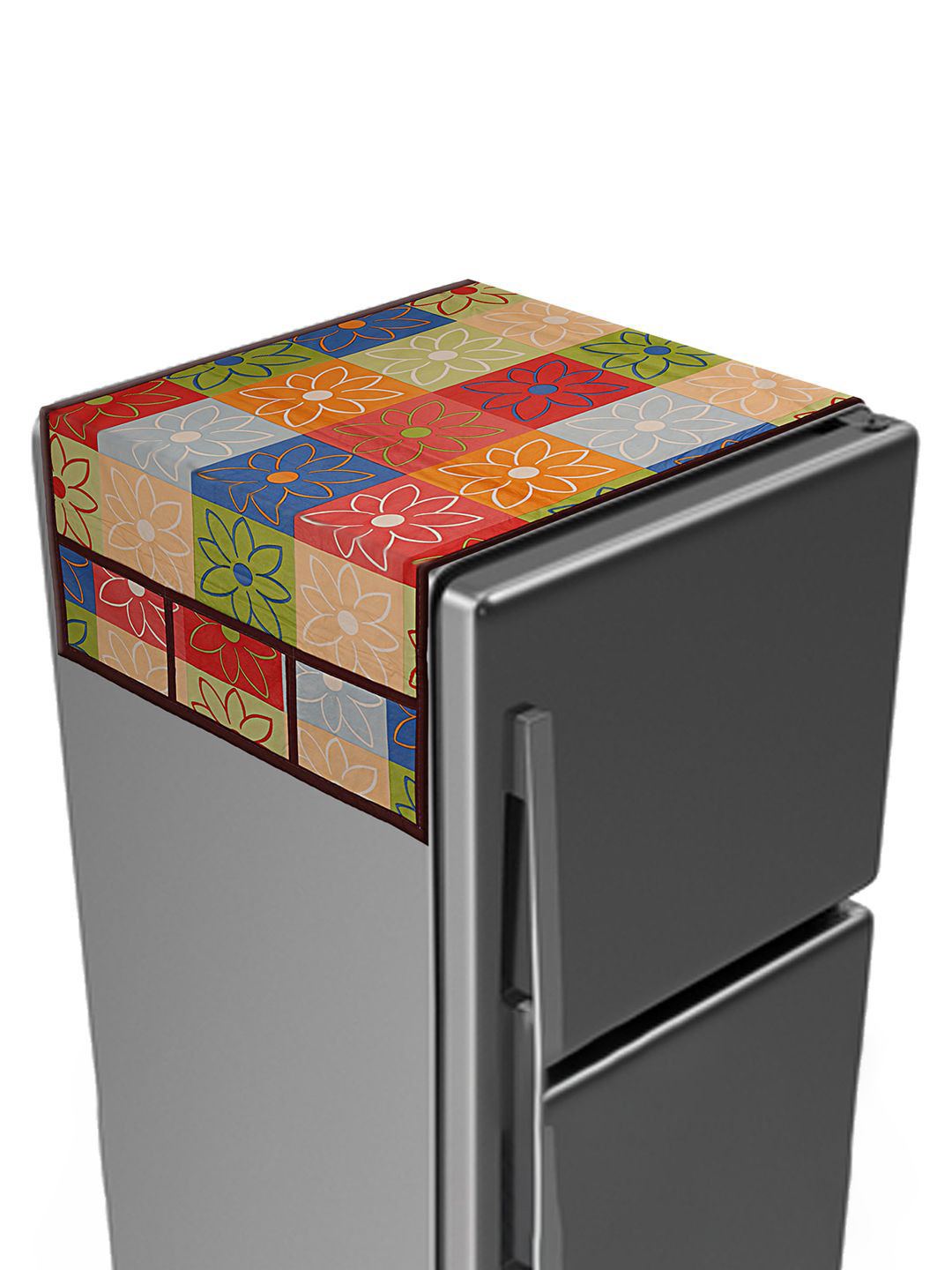 Kuber Industries Red & Green Checkered Printed Waterproof Stain Resistant Fridge Top Cover