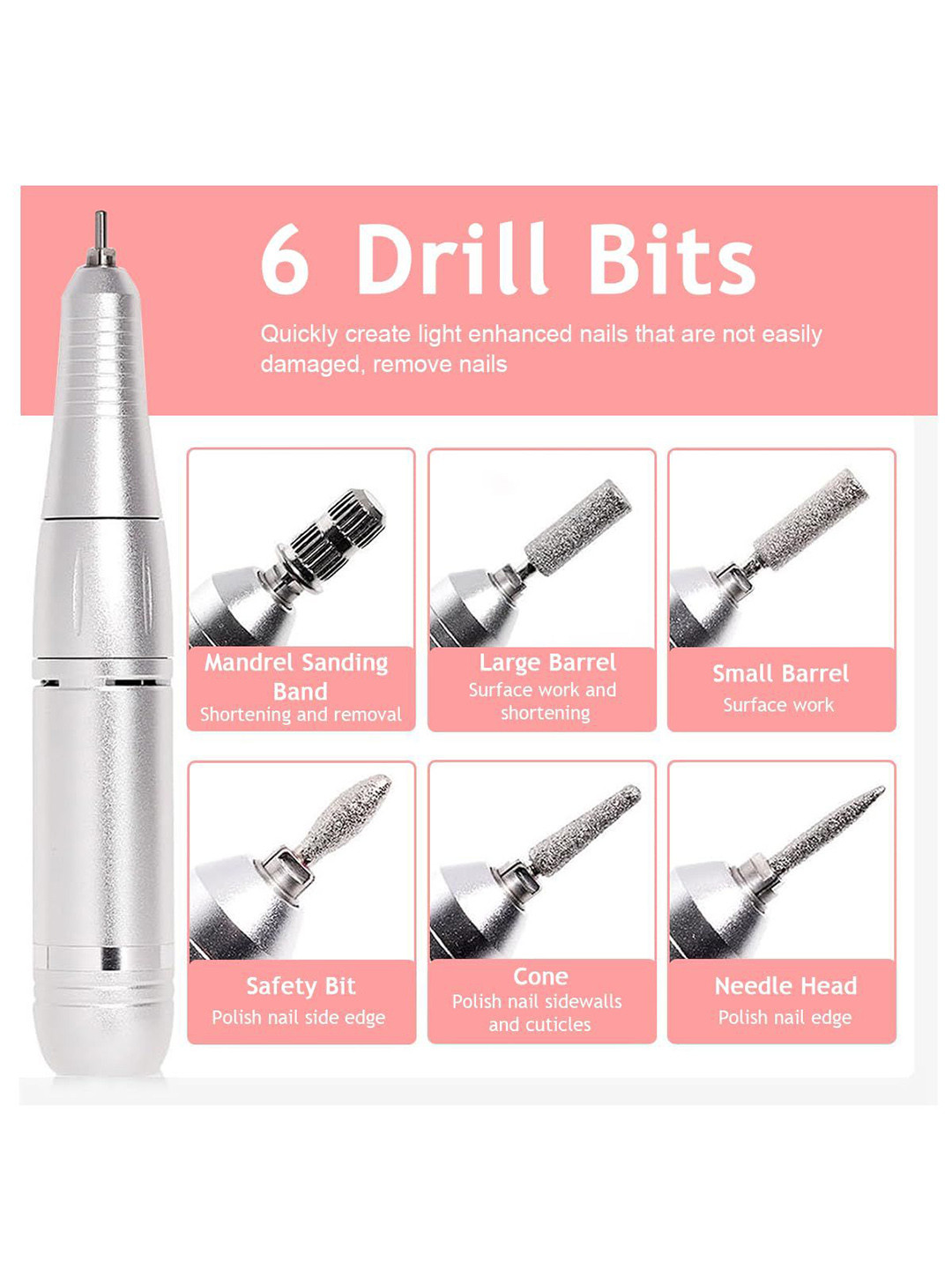 Ekinsu 45000RPM Professional Electric Nail Drill Machine Kit For Cuticle Care