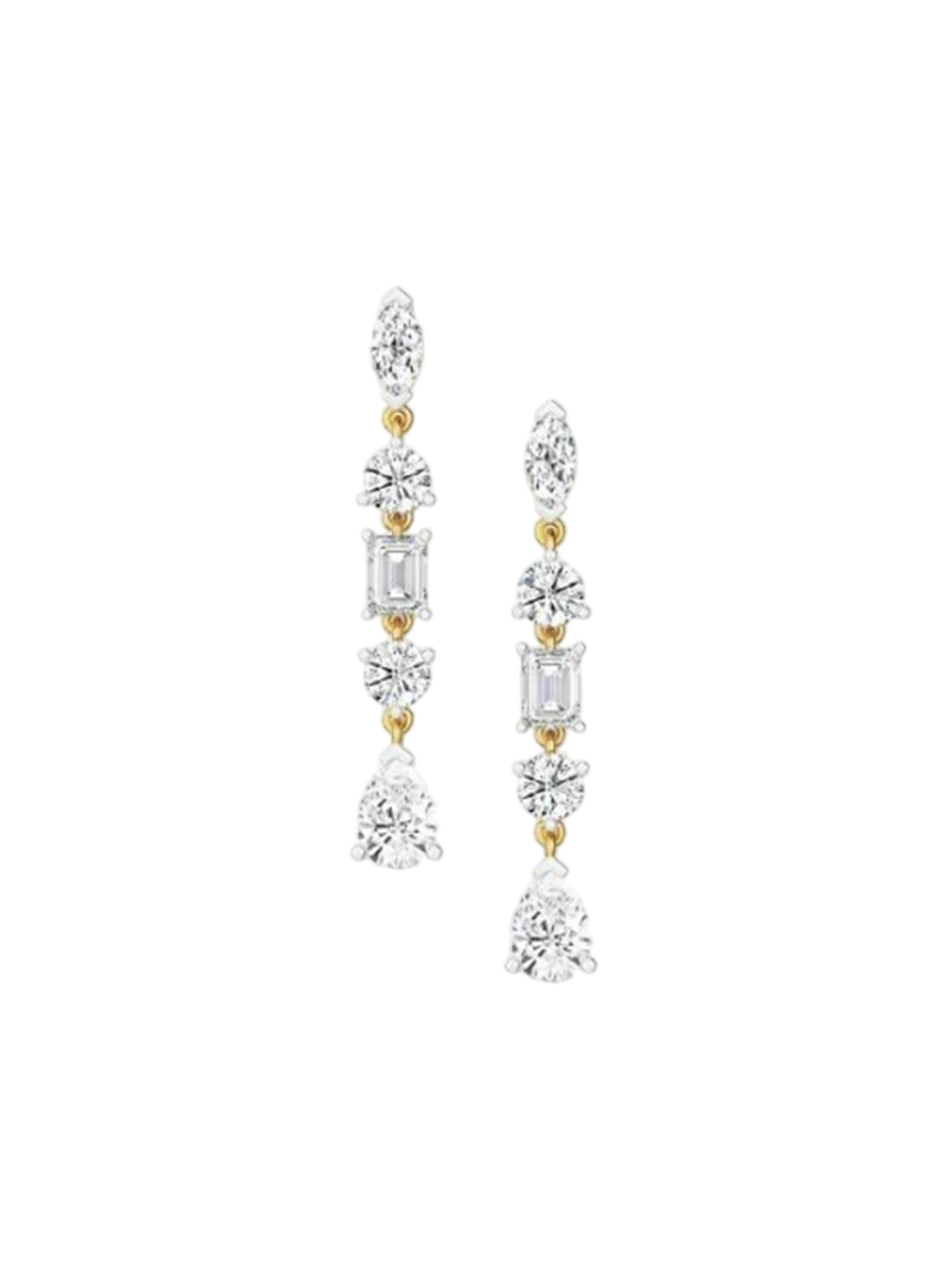 Emori Multi Stone Drops Lab Diamond in 14KT Gold Earring
