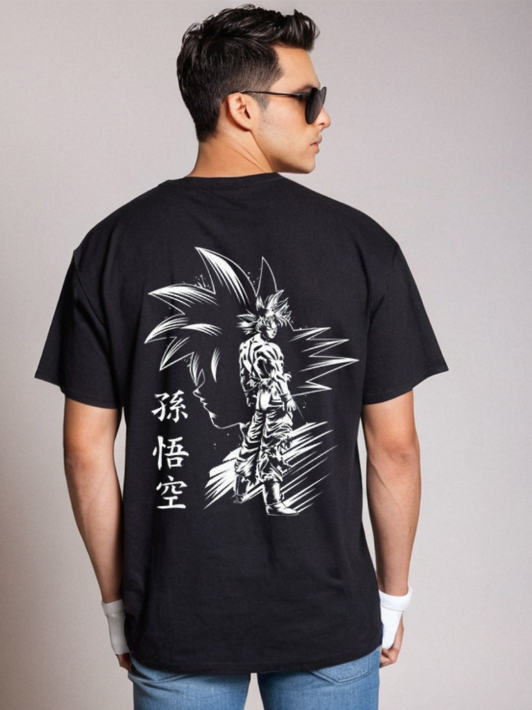 Be Crazy Men Dragon Ball Z Graphic Printed Round Neck Oversized Cotton T-shirt