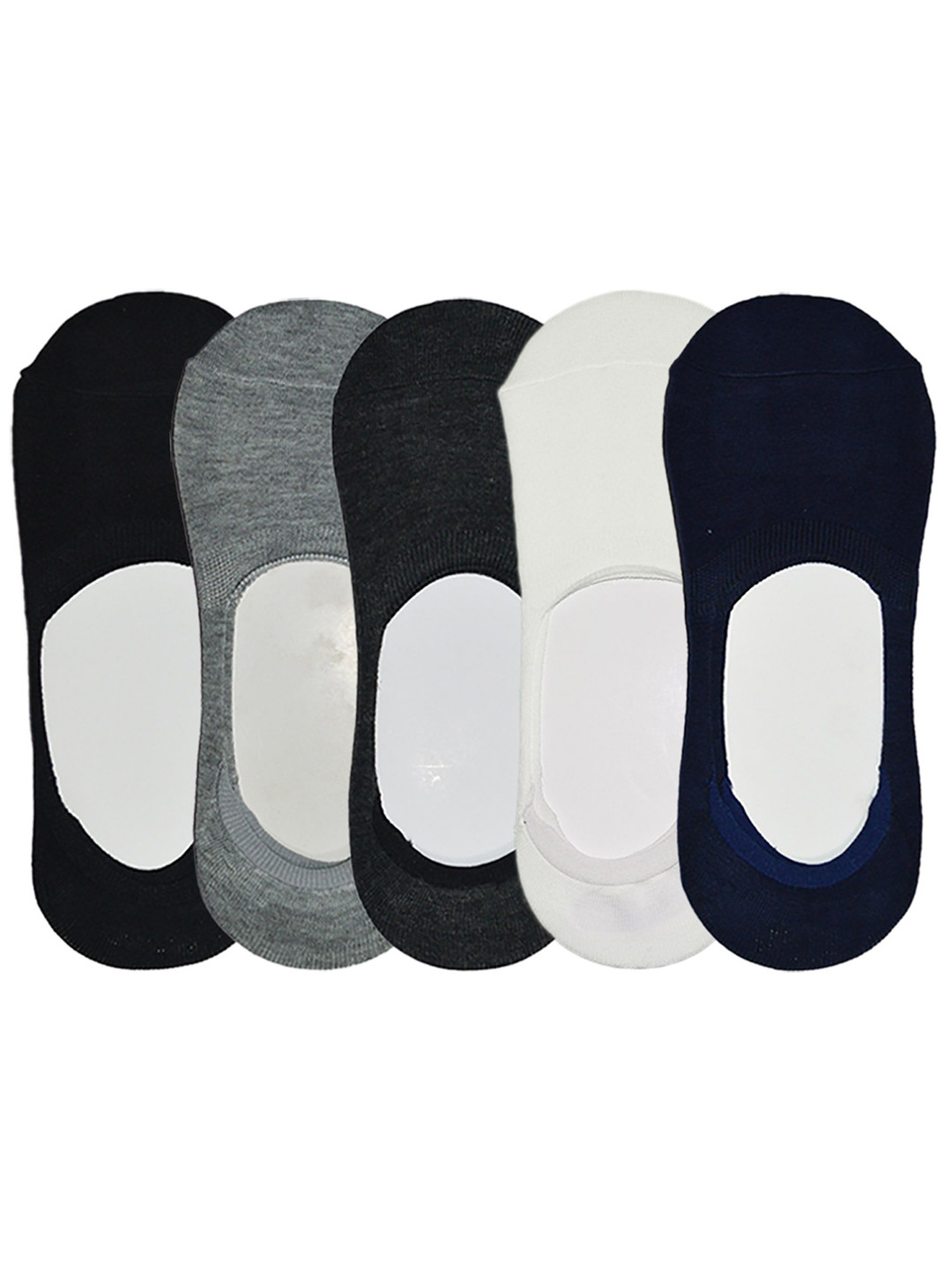 BAESD Mens Pack Of 5 Premium Cotton Loafer Shoe Liners Socks