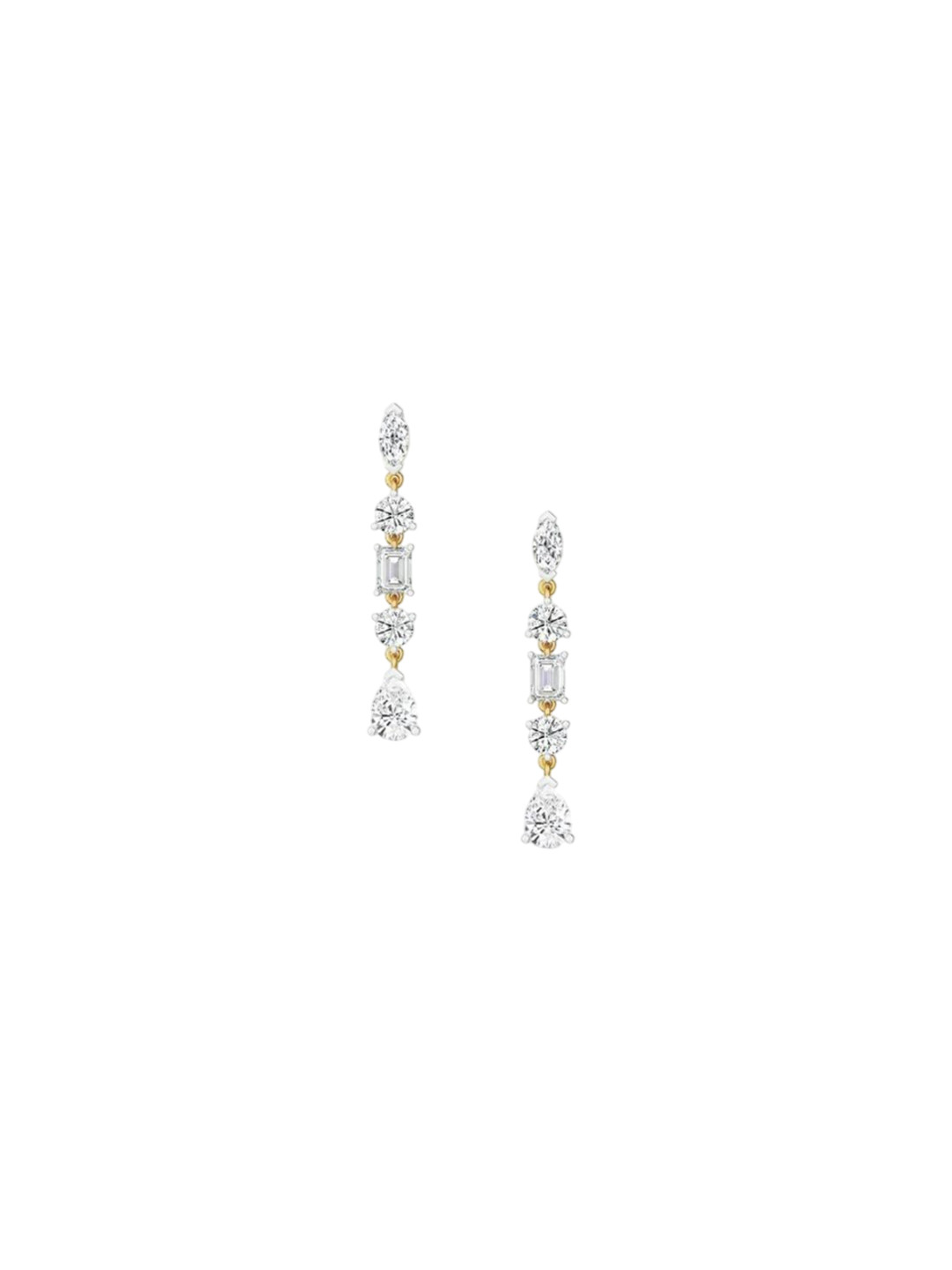 Emori Multi Stone Drops Lab Diamond Earring in 18KT Gold