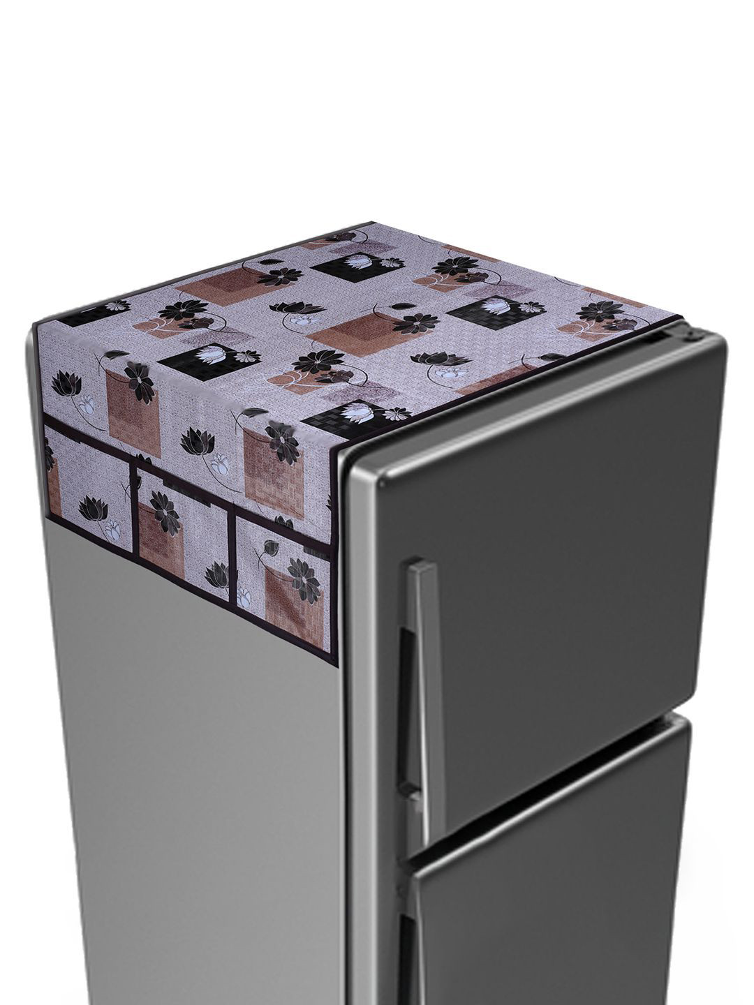 Kuber Industries Cream-ColoredFloral Printed Waterproof Scratch Resistant Fridge Top Cover