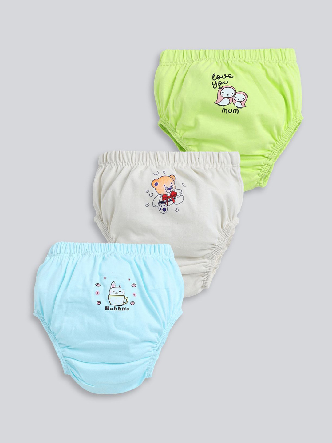 MooNKids Kids Pack Of 3 Printed Pure Cotton Basic Bloomers R1-MK_Bloomer_322