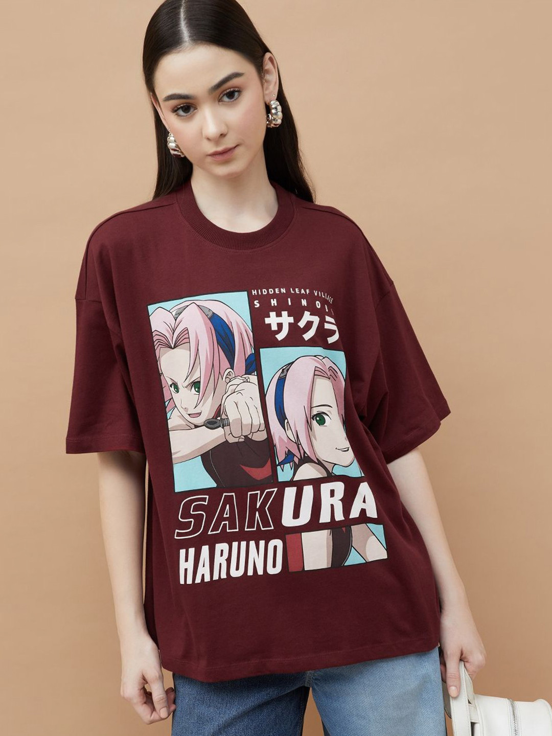 Ginger by Lifestyle Women Sakura- Naruto Printed T Shirt