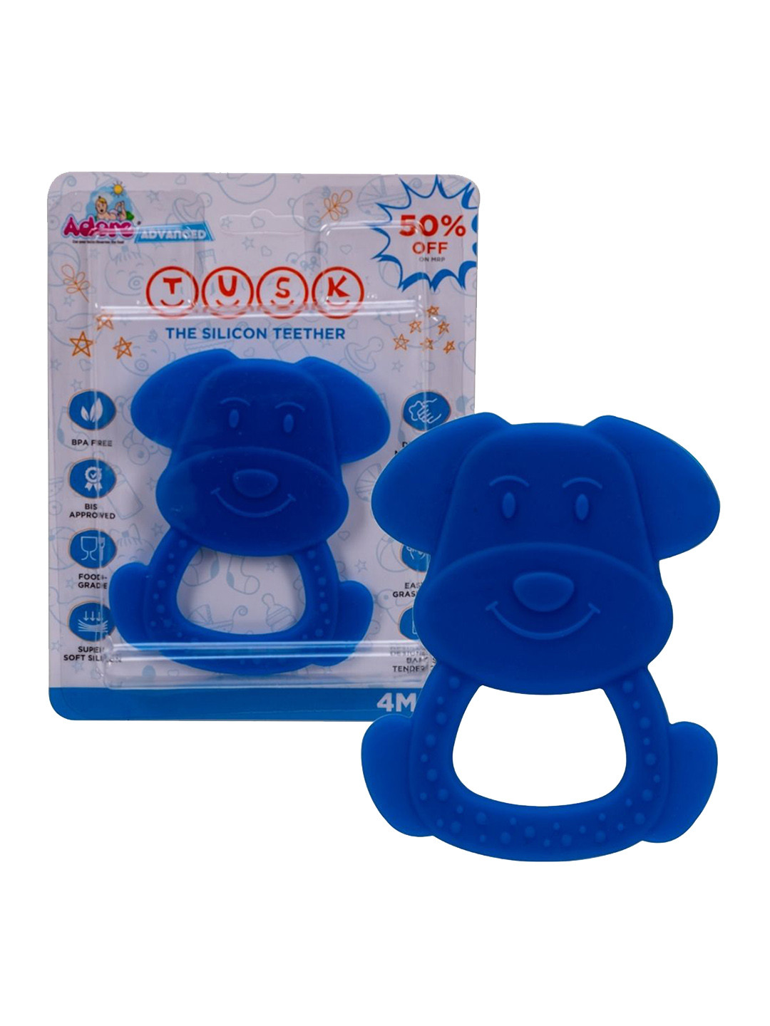 Adore Tusk Blue Doggy Shape BabyTeether