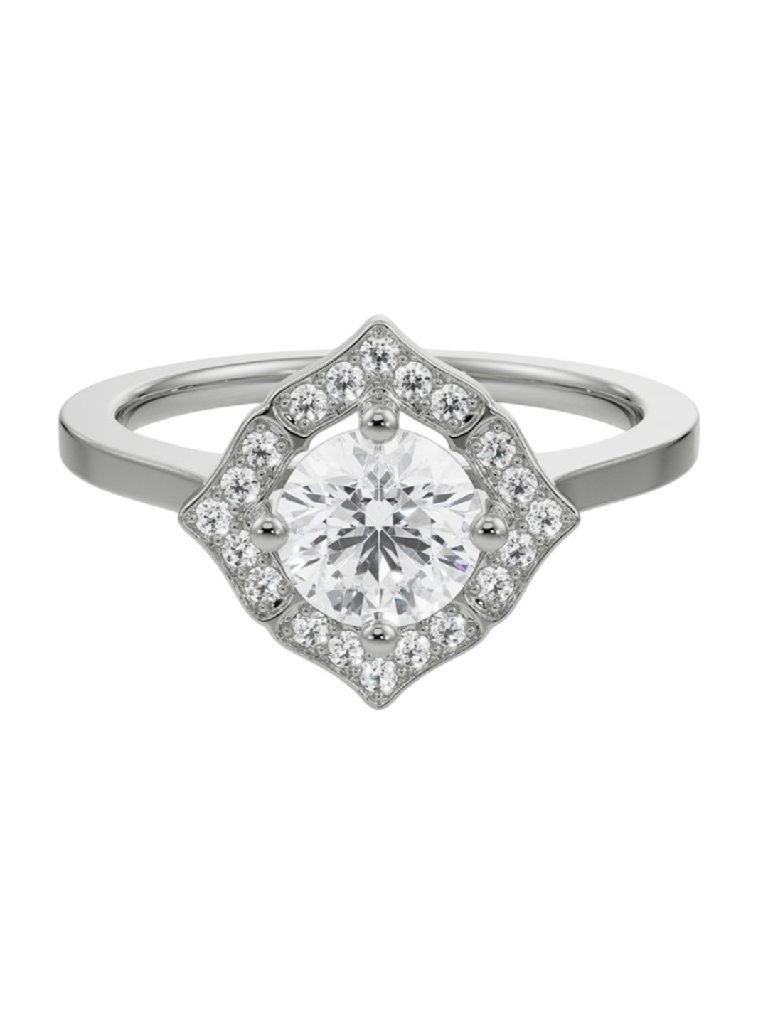 Emori Round Stone Halo Engagement Lab Diamond in 14KT Gold Ring