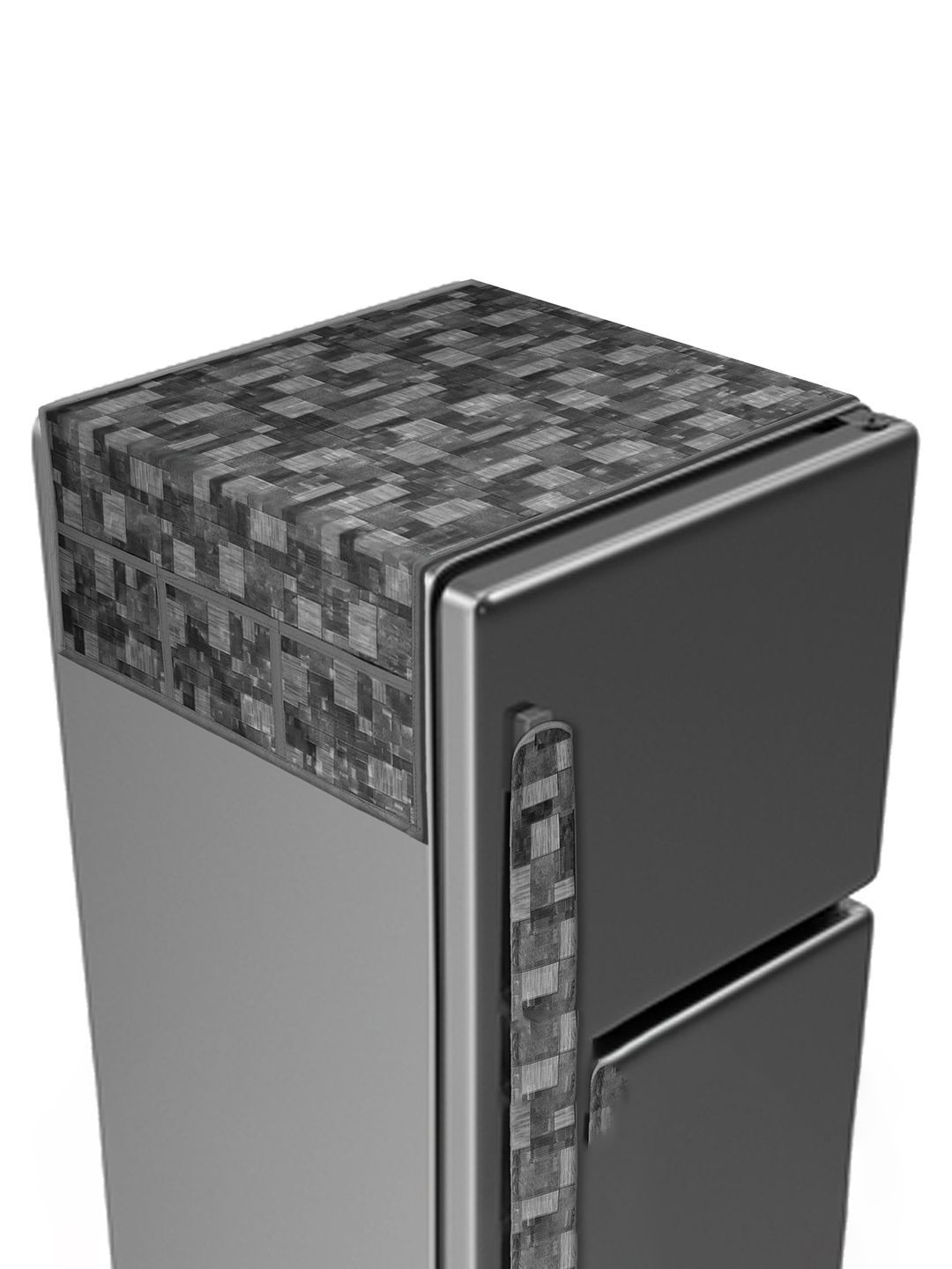 Kuber Industries Grey Printed Scratch Resistant With 6 Utility Side Pockets & Handle Cover